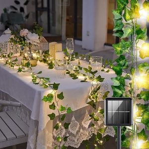 Solar Sprookjesverlichting met Kunstmatige Taxusbladeren (5 m) | LEAFGLO