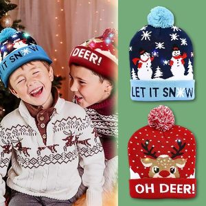 Kerst LED Licht Gebreide muts | XBEANIE