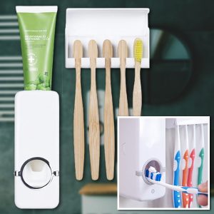 Tandpastadispenser & borstelhouder | BRUSHBASE