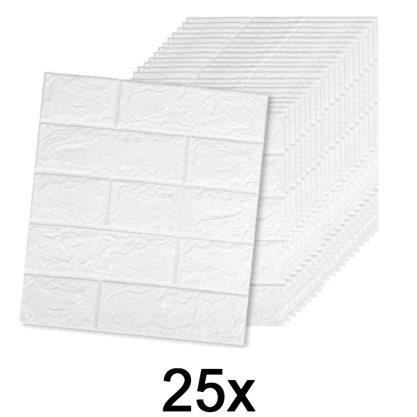 5x (5 Stuks) Zelfklevend Baksteenbehang met 3D Patroon | BRICKSBY