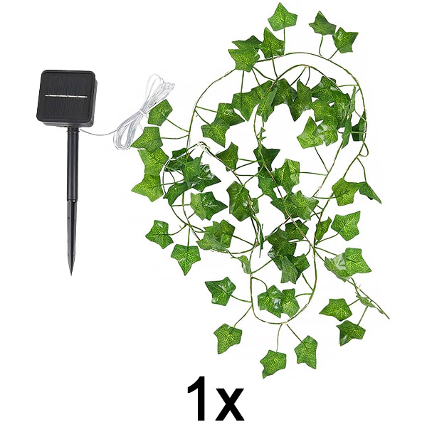 1x Solar Sprookjesverlichting met Kunstmatige Taxusbladeren (5 m) | LEAFGLO