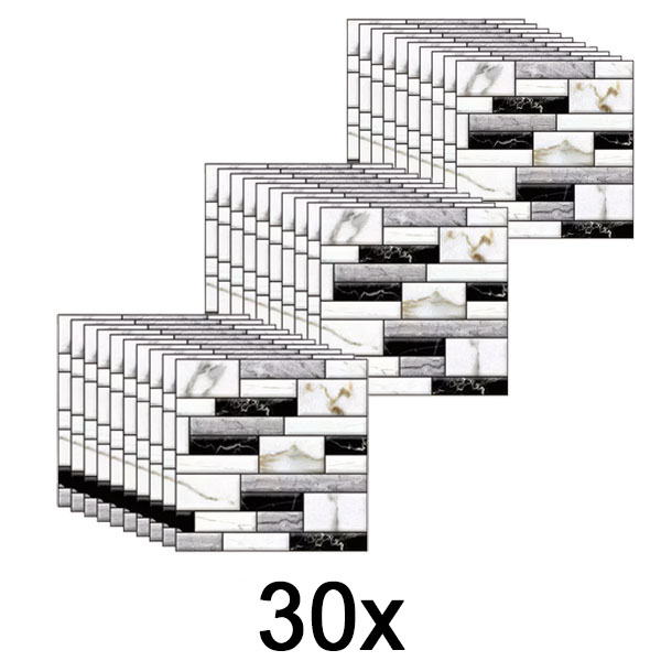 3x 3D muurstickers met marmeren uitstraling (10 stuks) | MARBLEBLOCKS