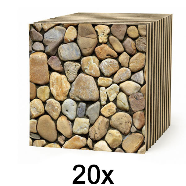 2x 3D wandtegels met steeneffect – peel & stick | STONEBLOCKS