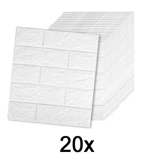 4x (5 Stuks) Zelfklevend Baksteenbehang met 3D Patroon | BRICKSBY