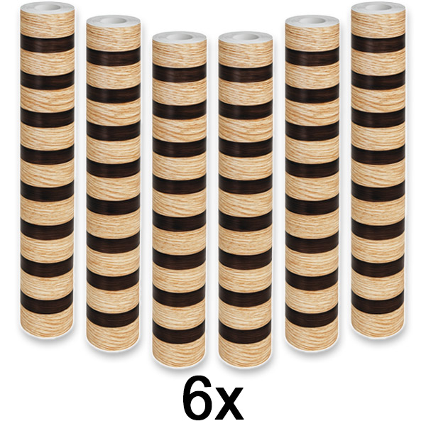 6x Elegante muurstickers met houteffect | LINEWALL