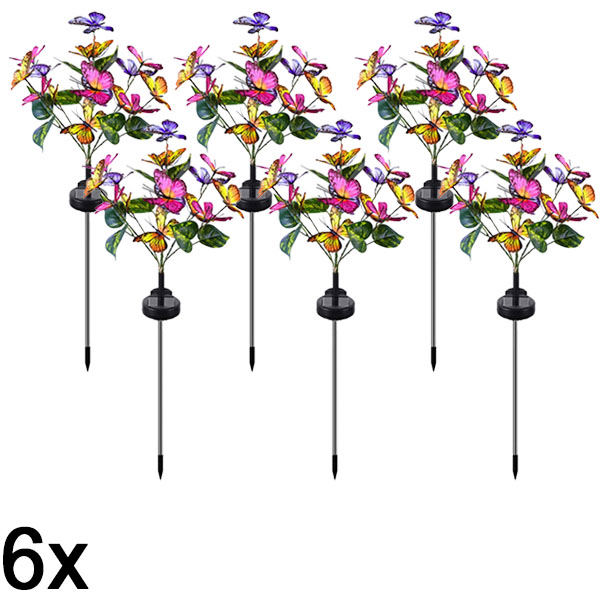 6x Vlinderlampen voor buiten op zonne-energie | FLUTIX