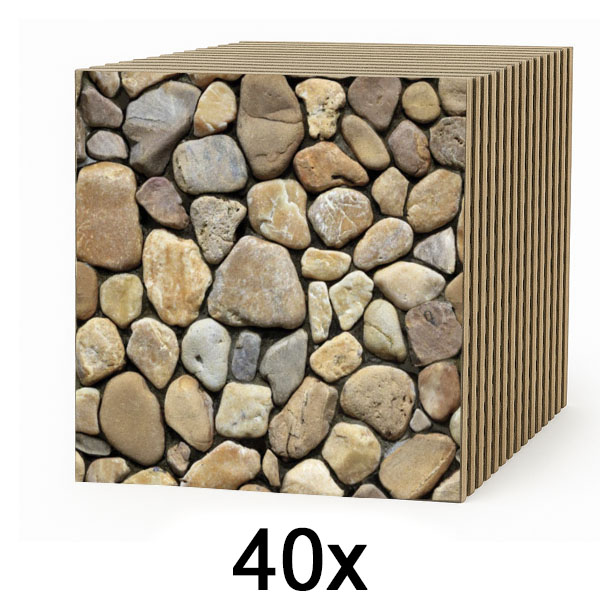 4x 3D wandtegels met steeneffect – peel & stick | STONEBLOCKS