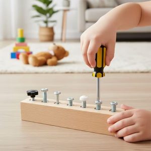 Houten schroef-leerbord | MINIMOJSTER