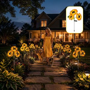 Prachtige zonne-energie zonnebloemlampen (2 stuks) | SOLAFLORA